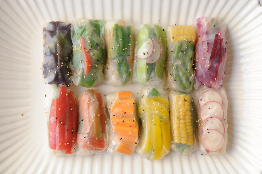 rollitos de arroz arcoiris